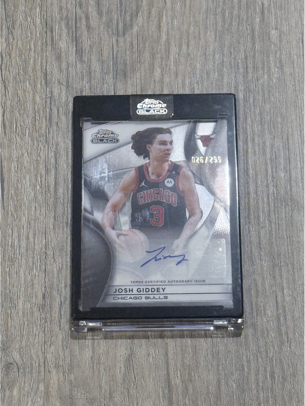 2025-26 Topps Chrome Black Josh Giddey Encased Autograph /299 Bulls